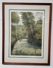 Harold Altman Luxembourg Gardens Matted and Framed Lithograph Print