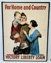 Original WW1 Alfred Orr Victory Liberty Loan For Home and Country Poster