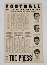 1936 Large College Football Schedule including Pop Warner, Elmer Layden, Howard Jones,
