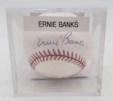 JSA Autograph Signature Ernie Banks on Rawlings Baseball