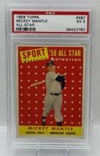 Graded 1958 Mickey Mantle All Star Topps Baseball Card EX 5