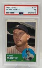 Graded 1963 Mickey Mantle Topps Baseball Card EX 5