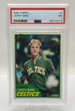 Graded 1981 Larry Bird Topps Rookie Basketball Card NM 7