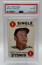 Graded 1968 Mickey Mantle Topps Game Baseball Card NM 6