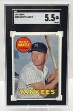 Graded 1969 Mickey Mantle Topps Game Baseball Card EX+ 5.5