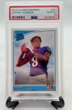 Graded 2018 Lamar Jackson Panini Donruss Rookie Football Card GEM MT 10