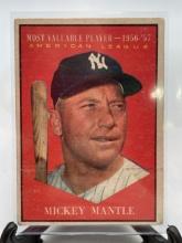 1961 Mickey Mantle Topps 1956-57 MVP Baseball Card