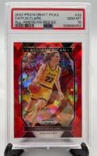 Graded 2024 Caitlin Clark Prizm Draft Picks Rookie Basketball Card All American Red Ice