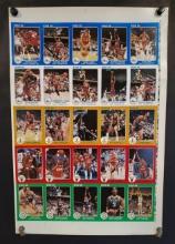 1985 Star Basketball 5Óx7ÓTeam Cards Uncut Sheet Featuring Michael Jordan