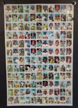 1978 Topps Baseball Trading Cards Uncut Sheet Featuring 132 Cards
