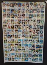 1977 Topps Baseball Trading Cards Uncut Sheet Featuring 132 Cards