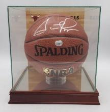 Scottie Pippin Autographed Basketball Authenticated by Fanatics Authentic.