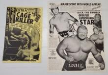 Pro-Wresting KINGSIZED MAT POSTER Dick the Bruiser & SuperStars Lineup Extra Program