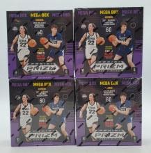 4 Sealed Panini 2024 Prizm Basketball Mega Box Draft Picks Caitlin Clark, Red Ice