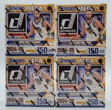 4 Sealed Panini 2024-25 Donruss Basketball Mega Box Blue Cracked Ice, Fadeaway, Playmakers Insert Ca