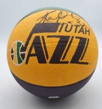 PSA Authentic Karl Malone Autograph Signature on Utah Jazz NBA Basketball