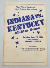 Larry Bird 1974 Indiana vs Kentucky All Star High School Basketball Game Program