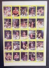 1985 Star Uncut Sheet NBA Court Kings Large 5"x7" Cards