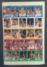 1985 Star Uncut Sheet NBA Court Kings Large 5"x7" Cards