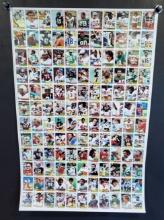 1981 Topps Football Trading Cards Uncut Sheet Featuring 132 Cards
