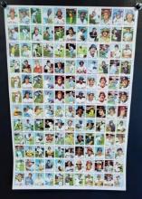 1978 Topps Baseball Trading Cards Uncut Sheet Featuring 132 Cards