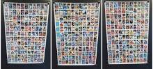 3 Topps 1988 Football Trading Cards Uncut Sheets, Complete Set
