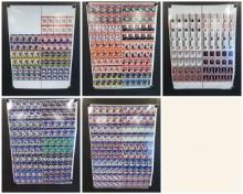 5 Pro Set 1990 Football Trading Cards Uncut Sheets, 450 Cards, Mario, Simms, Sanders, Montana