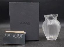 Lalique Crystal Pavie Frosted Vase