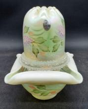 Fenton Hydrangea Fairy Lamp Uranium Glass