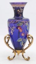 Fenton Royal Purple Amphora Vase with Stand