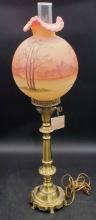 Fenton Burmese "Trees" Limited Edition Table Lamp