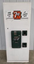 Vintage 7up Soda SelVend Vending Machine w/ SSP 7up Sign