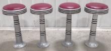 Set Of 4 Vintage Soda Fountain / Ice Cream Parlor / Diner Stools