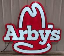 5ft Arby's Lighted Embossed Lexan Advertising Sign