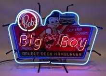Custom "Bob's Big Boy" Car Hop Service Three-Color Neon Sign