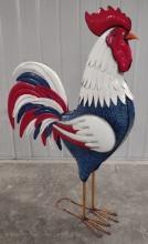Giant 6ft Patriotic Rooster / Chicken Metal Art Sculpture