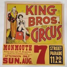 Vintage King Bros Circus Poster