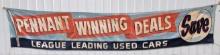 Giant 19ft Vintage Used Cars Dealership Baseball Pennant Winning Deals Canvas Banner
