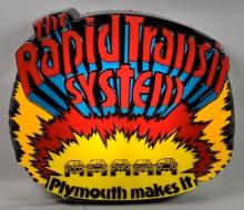 1990s MOPAR Plymouth  " The Rapid Transit System " 3D Vacuum Formed Lighted Dealership Style Sign