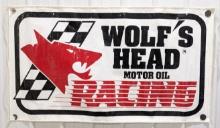 5ft Vintage Wolf's Head Racing Motor Oil Advertising Banner