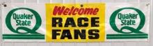 8-1/2ft Vintage Quaker State Oil Speedway Welcome Race Fans Banner