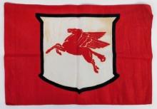 Vintage Mobil Oil Pegasus Cloth Red Racing Flag