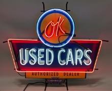 Custom Chevrolet "OK" Used Cars Three-Color Neon Sign