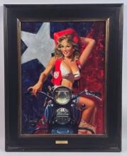 Framed David Uhl "Pledging Allegiance" Glclee Print Lone Star Rally 2012 Signed & Numbered