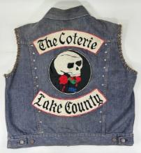 Vintage Lake County Coterie Motorcycle Club Denim Vest
