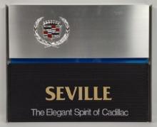 Vintage Cadillac Seville Metal Dealership Sign