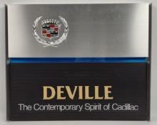 Vintage Cadillac Deville Metal Dealership Advertising Sign