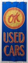 6ft Vintage Chevrolet OK Used Cars Dealership 2-Sided Cloth Banner