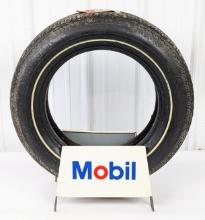 Vintage Mobil Service Station Tire Display Rack Stand w/ NOS Mobil Tire