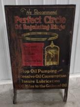 Large Vintage Perfect Circle Piston Rings Metal Display Cabinet